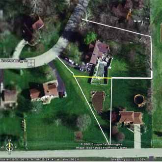 That's our property, outlined in white.